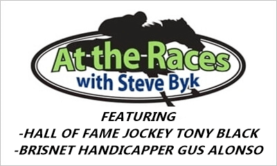 At the races with Steve Byk logo